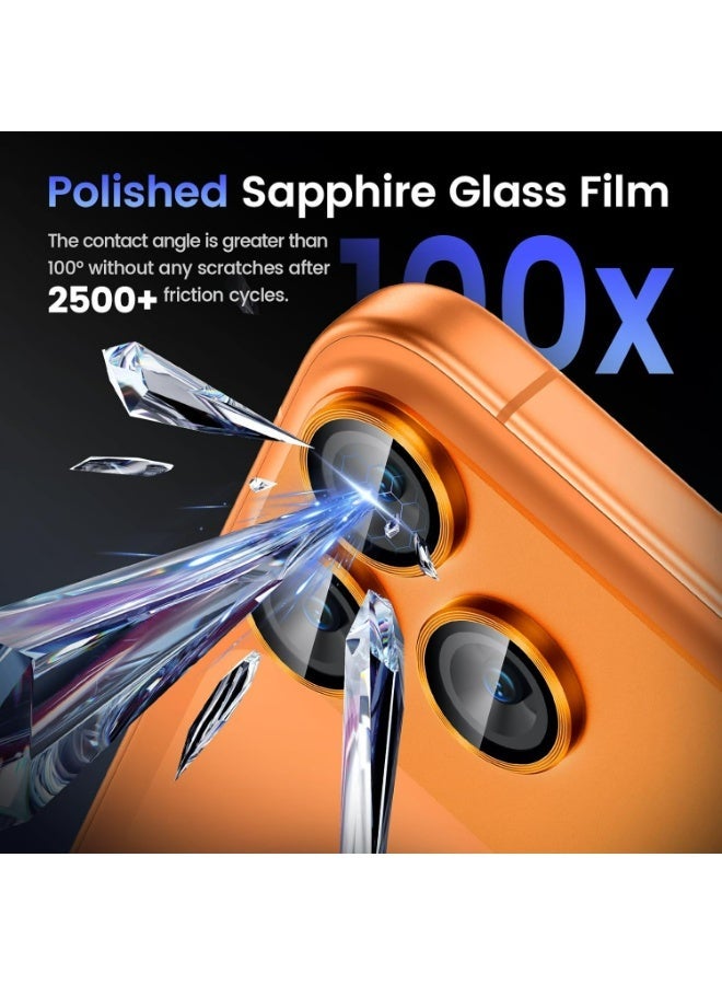 X-level Camera Lens Protector for iPhone 17 Pro Max 6.9-Inch, Full Coverage 9H Tempered Glass Ring Cover, Matte Metal Plate, Case Friendly, 1 - Pack (Orange) - Image 5