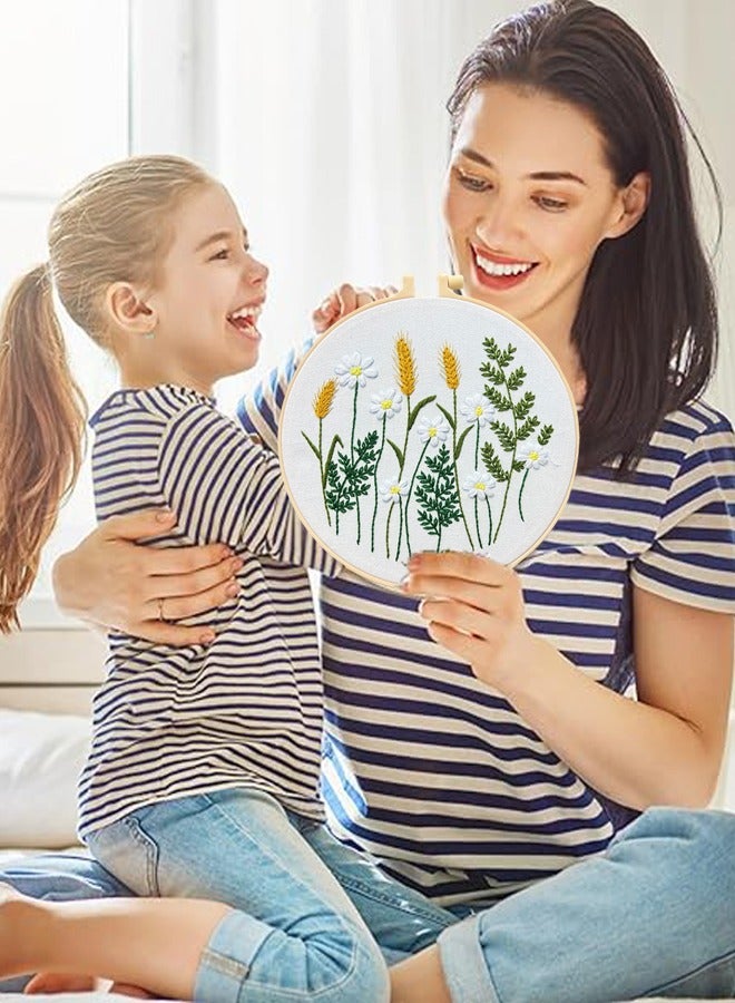 Hand Embroidery Kit for Beginners,Flower Pattern, Art Craft Hand Sewing for Women Habits, Kids DIY - Image 5