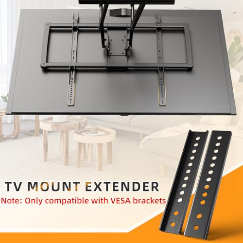 HEIWUKONG TV Mount Extension Bracket, Vertical VESA Mount Extender Fits TV Ceiling Mounts, Compatible with VESA Bracket Only, Adjustable TVs Extension Arms to Lower Height, 2PCS,Black - Image 4