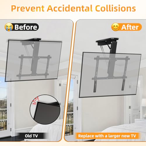HEIWUKONG TV Mount Extension Bracket, Vertical VESA Mount Extender Fits TV Ceiling Mounts, Compatible with VESA Bracket Only, Adjustable TVs Extension Arms to Lower Height, 2PCS,Black - Image 3