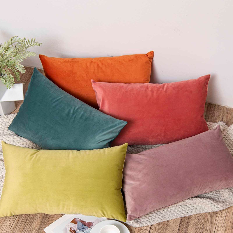 JUSPURBET Coral Velvet Throw Pillow Covers 14x14 inch Set of 2 for Living Room Couch Sofa Bedroom Decorative Square Solid Soft Cushion Cases with Invisible Zipper - Image 4