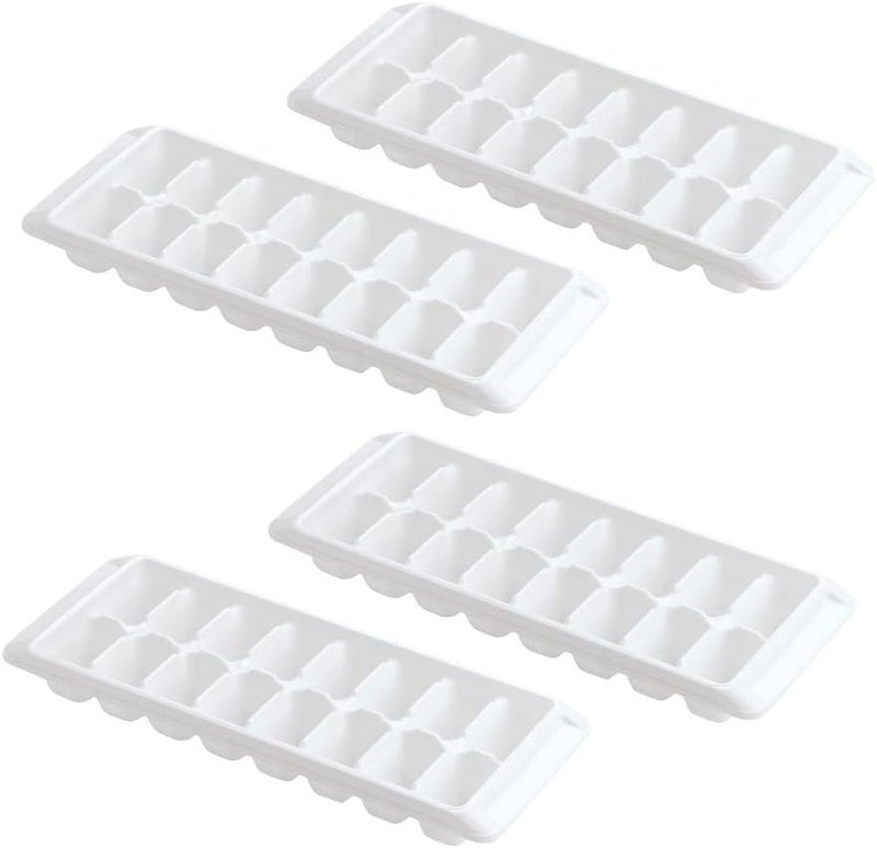 Kitch Easy Release White Ice Cube Tray, 16 Cube Trays (Pack of 4) - Total 64 Cubes - Image 1