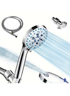 AquaBliss High Pressure Handheld Shower Head 7 Modes With Shower Head Holder, Adjustable Shower Head With 1.5m Hose  - Image 1