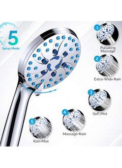 AquaBliss High Pressure Handheld Shower Head 7 Modes With Shower Head Holder, Adjustable Shower Head With 1.5m Hose  - Image 2