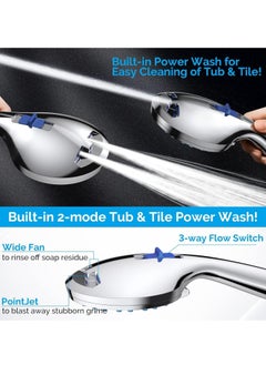 AquaBliss High Pressure Handheld Shower Head 7 Modes With Shower Head Holder, Adjustable Shower Head With 1.5m Hose  - Image 3