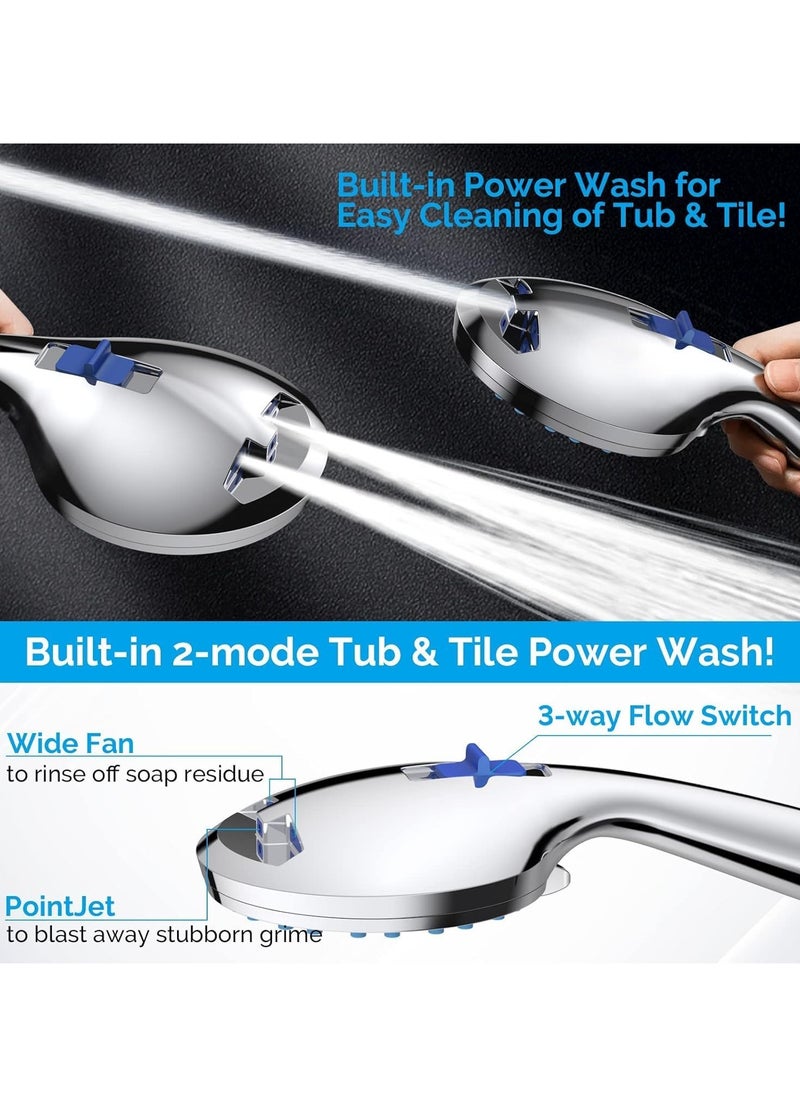 AquaBliss - High Pressure Handheld Shower Head 7 Modes With Shower Head Holder, Adjustable Shower Head With 1.5m Hose - Image 1