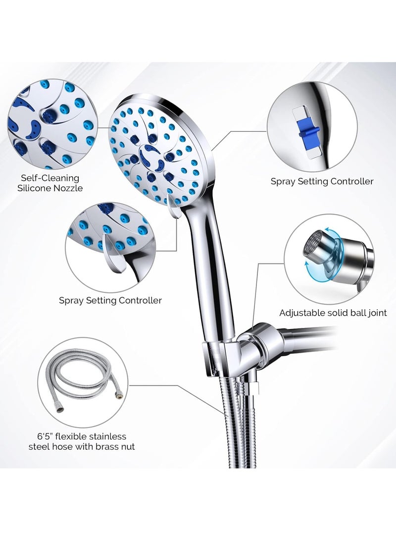 AquaBliss - High Pressure Handheld Shower Head 7 Modes With Shower Head Holder, Adjustable Shower Head With 1.5m Hose - Image 1