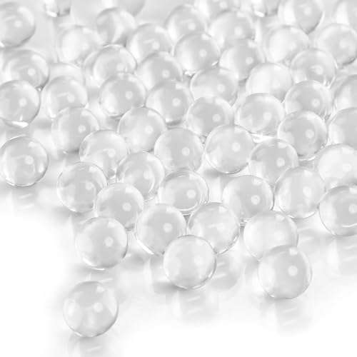 FUTUREPLUSX Clear Glass Marbles 1LB Round Marble Beads Transparent Vase Fillers Decorative Glass Gem Pebbles for Decoration Collectibles Marble Games - Image 1