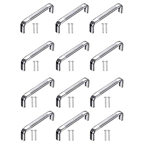 Sun Shield Steel Drawer | Wardrobe | Door Handle Oval D with Screw 4 Inch, Chrome Finish - 12 Pcs, Stainless Steel, Pull Handle - Image 4