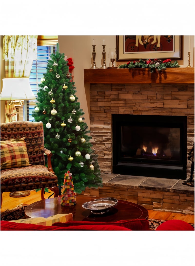 GGEROU 1.8M/6ft Artificial Tree, Spruce Artificial Holiday Pine Tree with 800 PVC Branch Tips, Metal Stand, Hinged Structure, Easy Assembly - Image 5