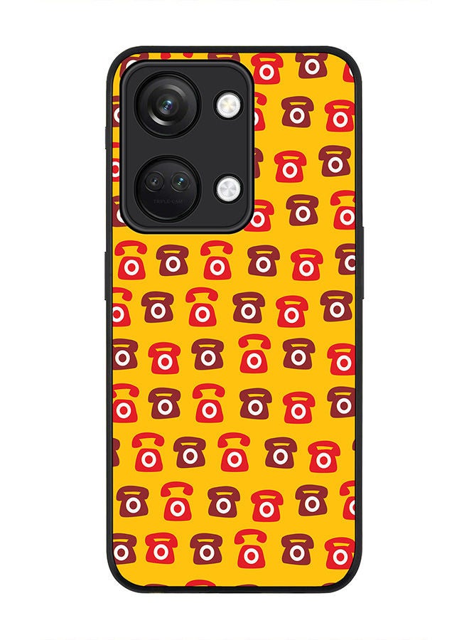 Stylizedd Rugged Black edge case for ONEPLUS NORD 3 5G / OnePlus Ace 2V, Slim fit Soft Case Flexible Rubber Edges Anti Drop TPU Gel Thin Cover -  Red Ringing Telephone - Image 1