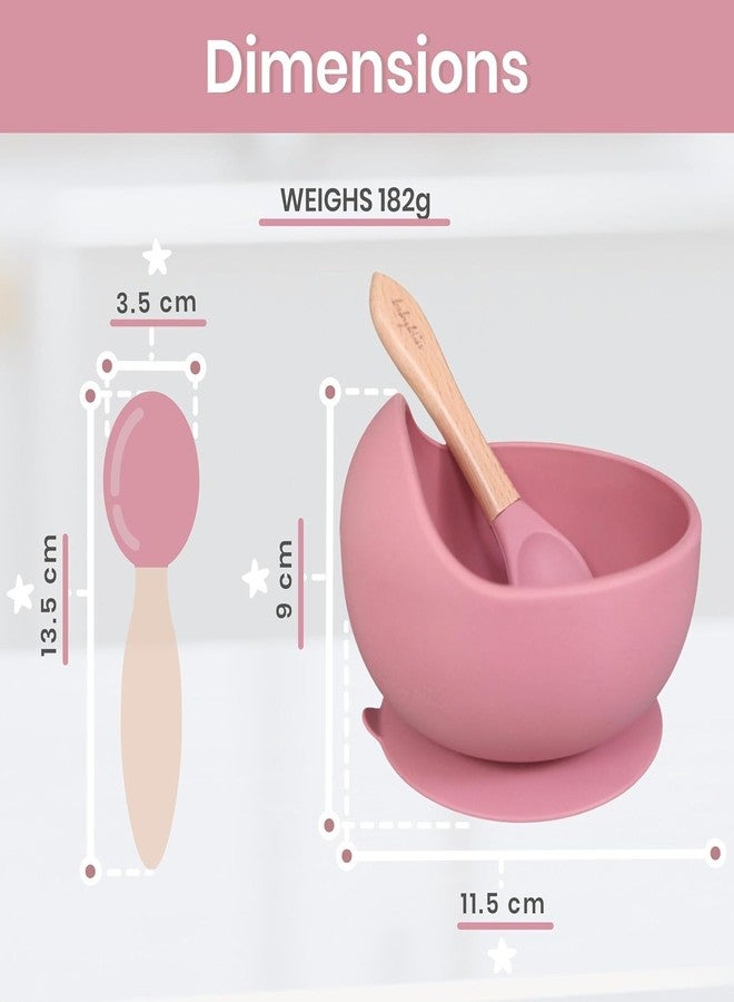 LeafLoom Baby Feeding Set, 1 Pack Baby Bowls with Suction and 1 Pack Baby Spoons for Babies Toddlers Kids, BPA Free, Baby Utensils Feeding Supplies, Microwave and Dishwasher Safe (Pink 1 Set) - Image 5