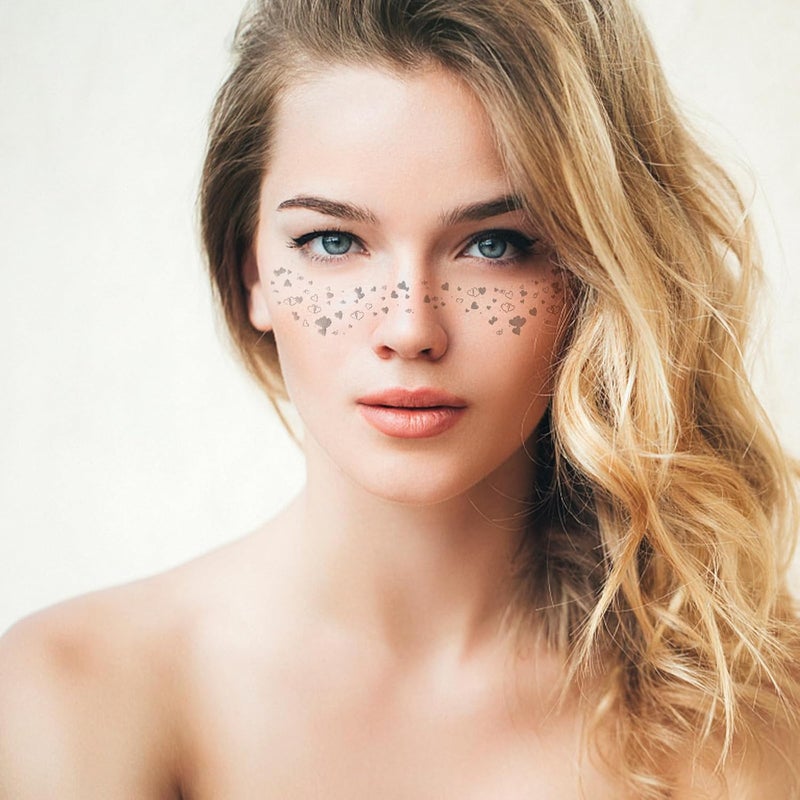 KICHOUSE Waterproof Temporary Freckle Face Stickers, 6 Sheets Lightweight Glitter Freckles Makeup Patches for Festival Party and Cosplay, Skin-friendly Artistic Face Tattoos - Image 5