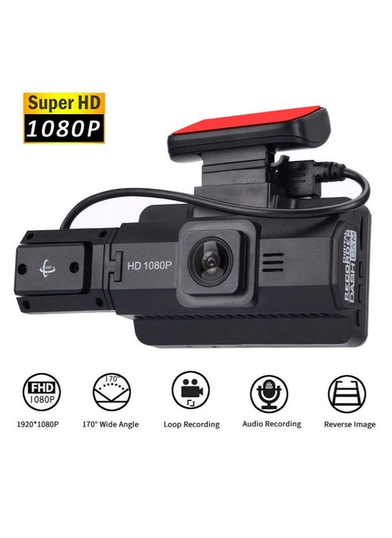 Generic - Dash cam Front and Rear 1080P+1080P Dash Camera for Cars, 170° Wide Angle, Night Vision  G-Sensor Parking Monitor Loop Recording Motion Detector and 128G Max - Image 1