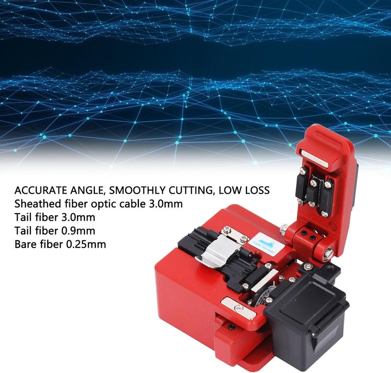 Optical Fiber Cleaver, AUA - X5 High Precision Optic Fiber Cable Cutter Universal FTTH Cutting Tool with 16 Cleaving Points, 48000 Cleaves, for 250μm or 900μm Fiber Cables - Image 2