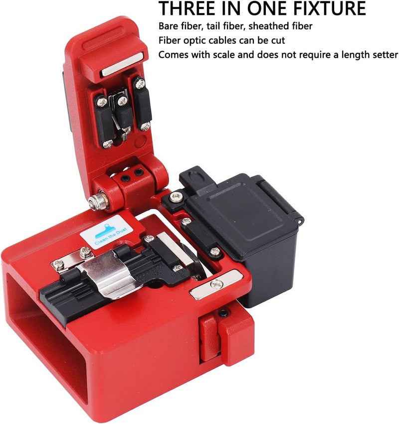 Optical Fiber Cleaver, AUA - X5 High Precision Optic Fiber Cable Cutter Universal FTTH Cutting Tool with 16 Cleaving Points, 48000 Cleaves, for 250μm or 900μm Fiber Cables - Image 3