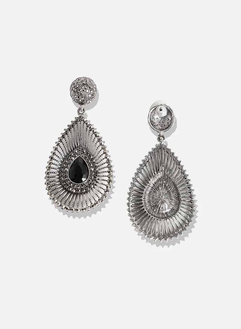 SOHI Stone Lined Teardrop Artificial Drop Earring Jewellery