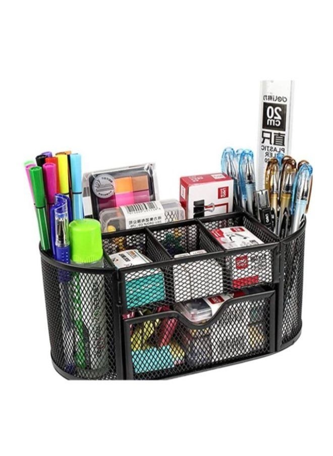 Generic - Desk Organizer Mesh Desktop Sundries Badge Holder Storage Box - 1Pc - (13x10.5x22cm) - Image 1