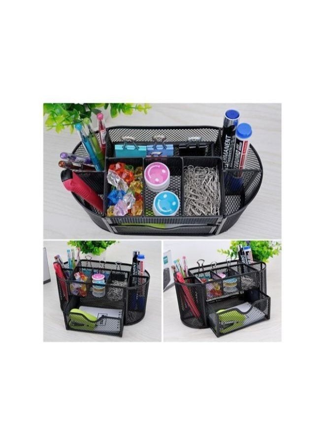 Generic - Desk Organizer Mesh Desktop Sundries Badge Holder Storage Box - 1Pc - (13x10.5x22cm) - Image 1