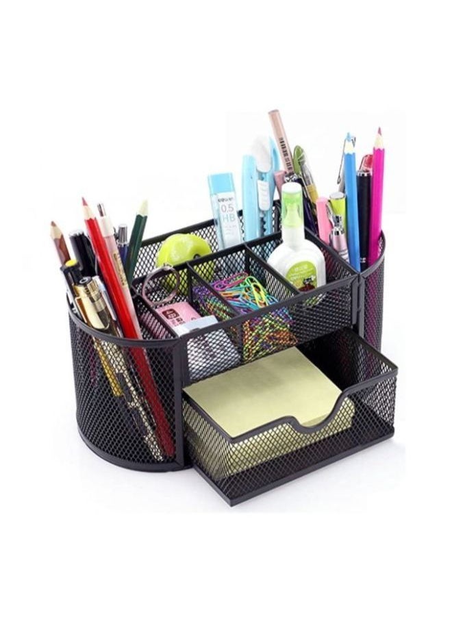Generic - Desk Organizer Mesh Desktop Sundries Badge Holder Storage Box - 1Pc - (13x10.5x22cm) - Image 1