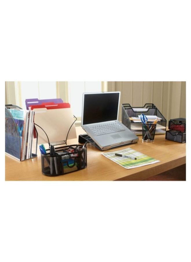 Generic - Desk Organizer Mesh Desktop Sundries Badge Holder Storage Box - 1Pc - (13x10.5x22cm) - Image 1