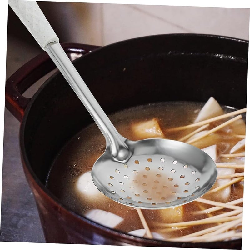 Ergonomic Handle Stainless Steel Kitchen Utensil Set Skimmer Spoon Fork Silverware - Image 4