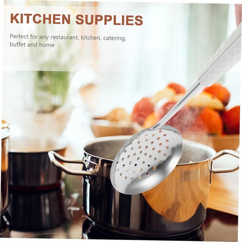 Ergonomic Handle Stainless Steel Kitchen Utensil Set Skimmer Spoon Fork Silverware - Image 5