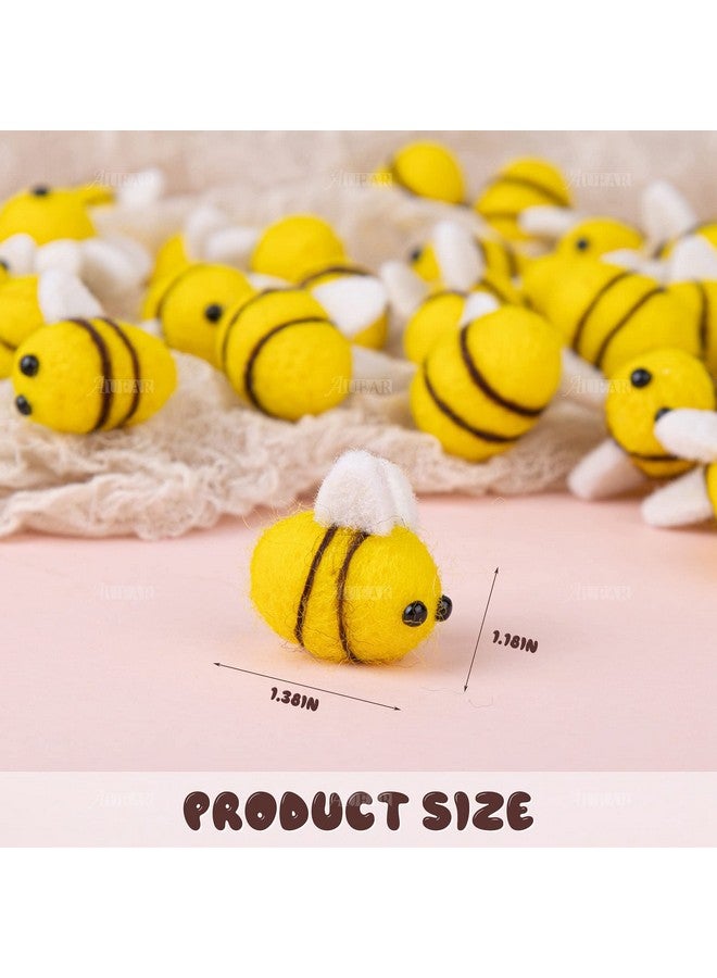 AUEAR, 50 Pack Yellow Wool Felt Mini Bumble Bee Craft Balls for DIY Party Tent Clothing Hat Gift Decoration - Image 2