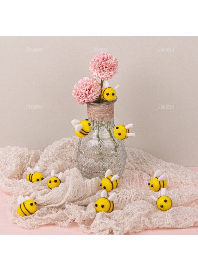 AUEAR, 50 Pack Yellow Wool Felt Mini Bumble Bee Craft Balls for DIY Party Tent Clothing Hat Gift Decoration - Image 3