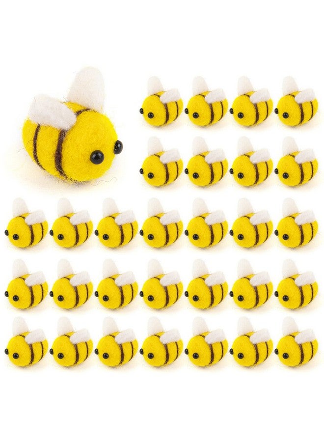 AUEAR, 50 Pack Yellow Wool Felt Mini Bumble Bee Craft Balls for DIY Party Tent Clothing Hat Gift Decoration - Image 1