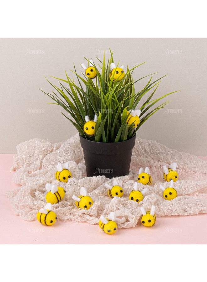 AUEAR, 50 Pack Yellow Wool Felt Mini Bumble Bee Craft Balls for DIY Party Tent Clothing Hat Gift Decoration - Image 5