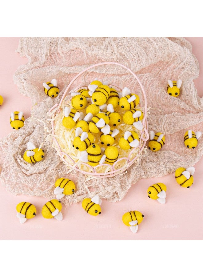 AUEAR, 50 Pack Yellow Wool Felt Mini Bumble Bee Craft Balls for DIY Party Tent Clothing Hat Gift Decoration - Image 4
