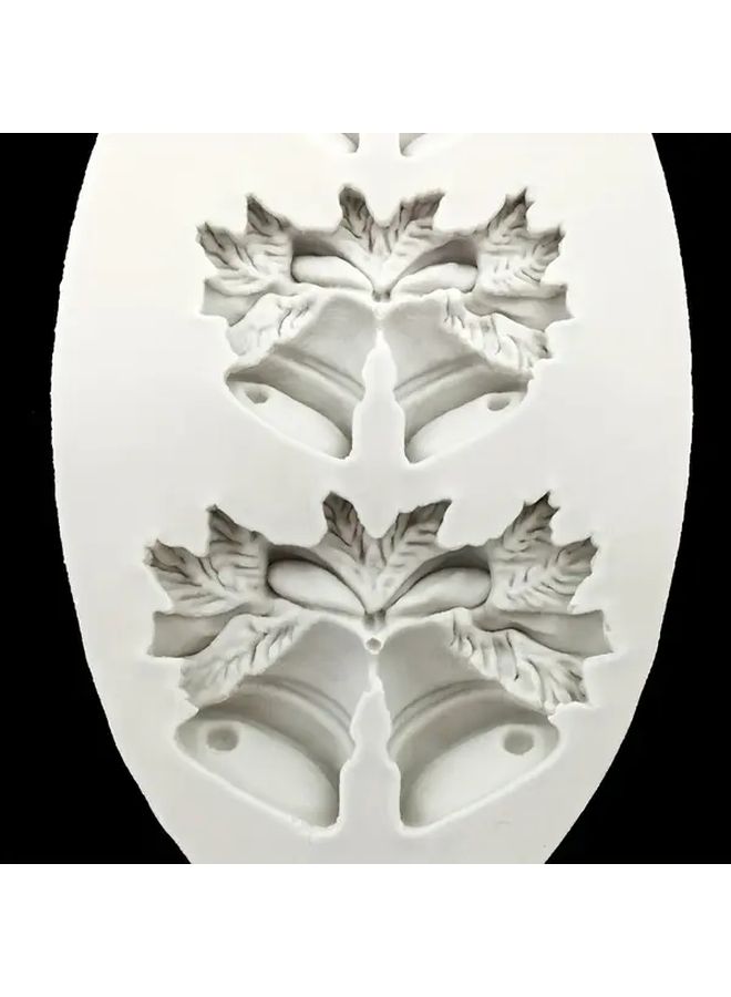 Beige 3 Piece Christmas Bell Silicone Cake Mold Set Food Grade Flexible Fondant Decor - Image 5