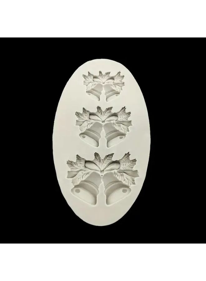 Beige 3 Piece Christmas Bell Silicone Cake Mold Set Food Grade Flexible Fondant Decor - Image 4