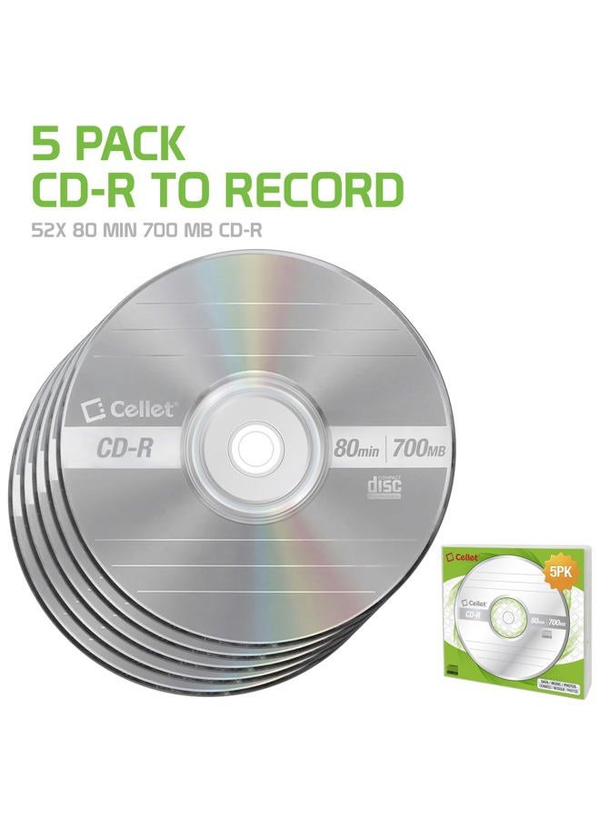 Cellet 5-Pack 700MB 80 Min for Data, Music, Photos - Image 2