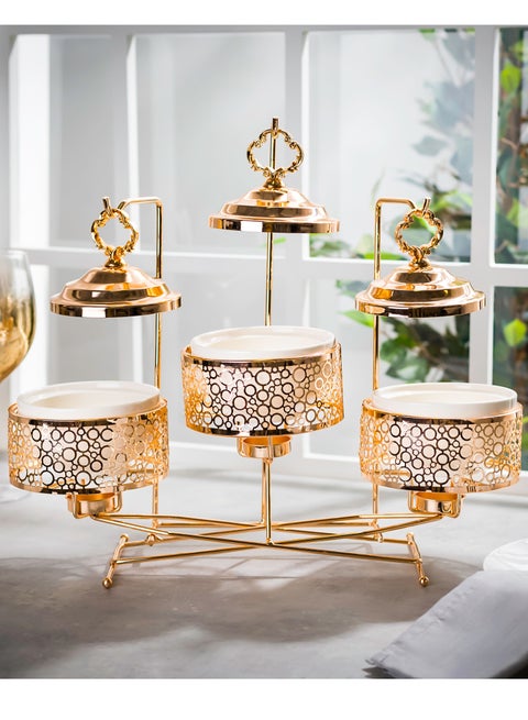 3 pieces Round Food Warmer Set