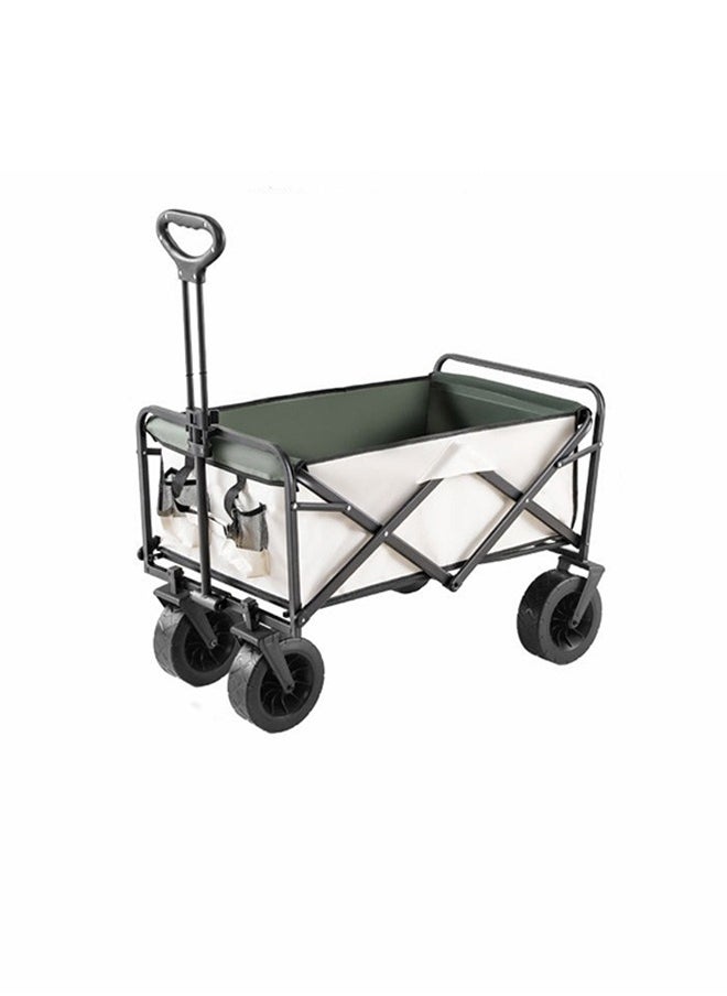 HaveDream Large Capacity Outdoor Camping Folding Trolley (Khaki Outside, Green Inside)  - Image 1