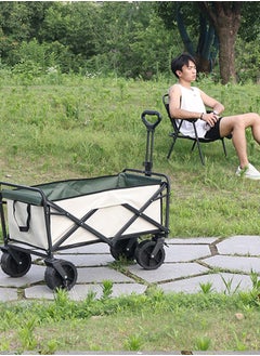 HaveDream Large Capacity Outdoor Camping Folding Trolley (Khaki Outside, Green Inside)  - Image 3