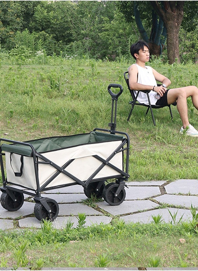HaveDream Large Capacity Outdoor Camping Folding Trolley (Khaki Outside, Green Inside)  - Image 3