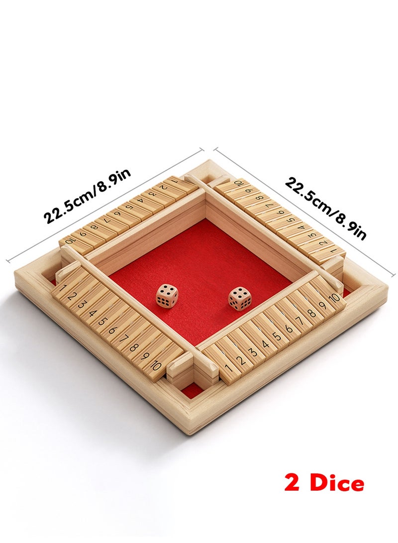 Wooden Shut The Box Dice Game, Family Board Game for Kids & Adults, Math Learning Toy, Number Counting Game, Educational Table Party Game - Image 2