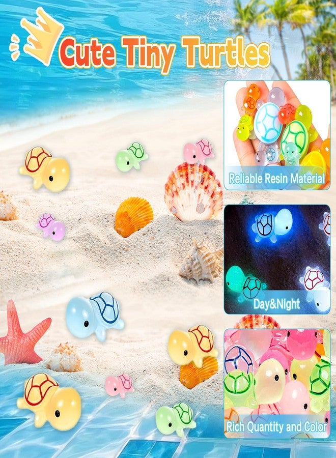 CIYOJA 42 Pack Mini Turtle Blind Bags for Kids - Glow in The Dark Resin Turtles| Collectible Sea Turtle Toys for Party Favors, Treasure Hunt Games | Dollhouse Decor, Mini Garden Landscape, Cake Toppers - Image 5