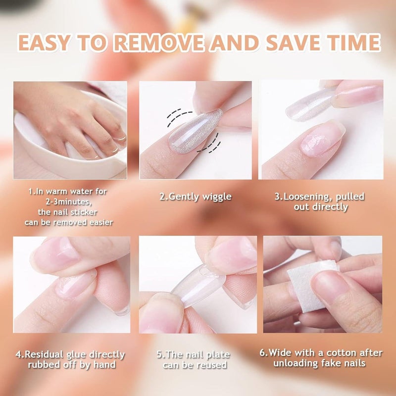 Nail Stickers - Waterproof breathable adhesive patches for artificial nails, perfect for DIY home manicure application, ensuring long-lasting hold and natural look for beautiful fingernails care. - Image 5