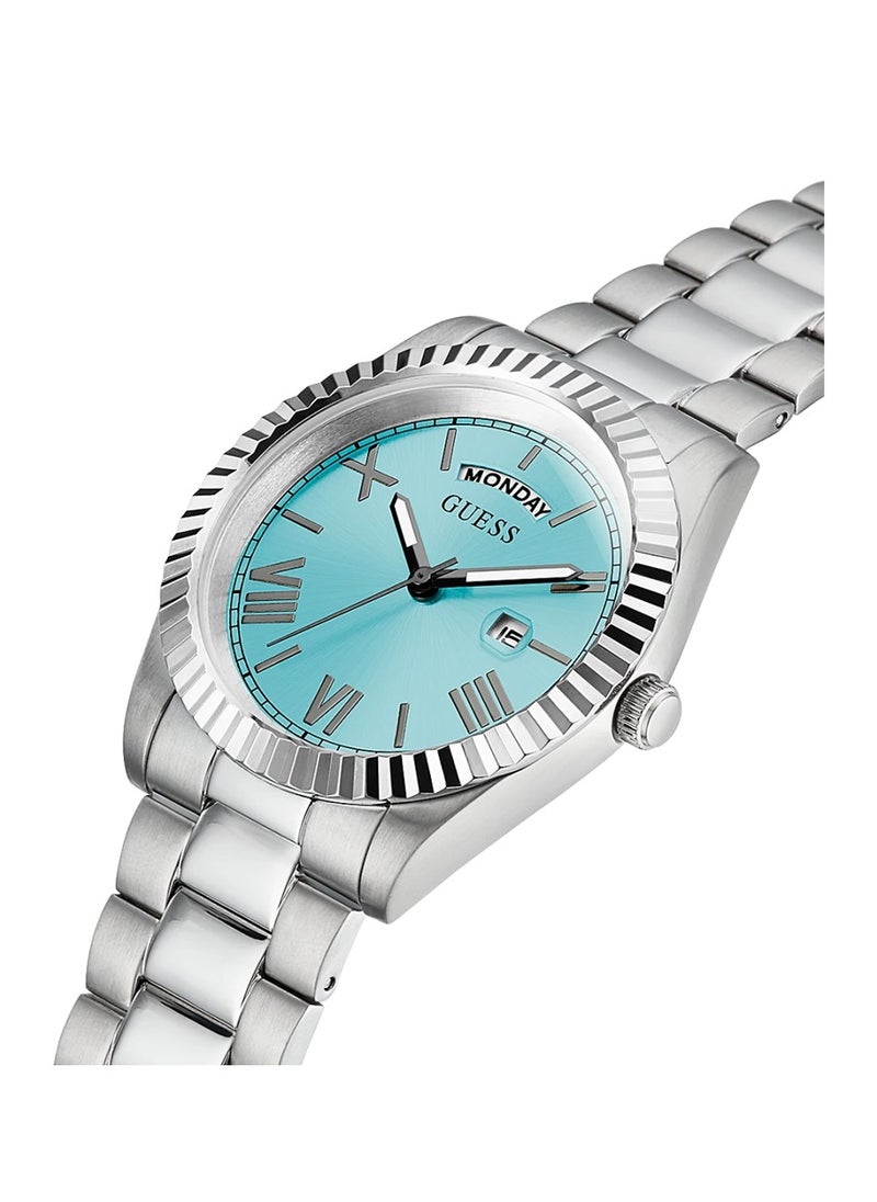 GUESS - Guess Connoisseur Aqua Silver Stainless Steel Strap Unisex Watch GW0265G11 - Image 1