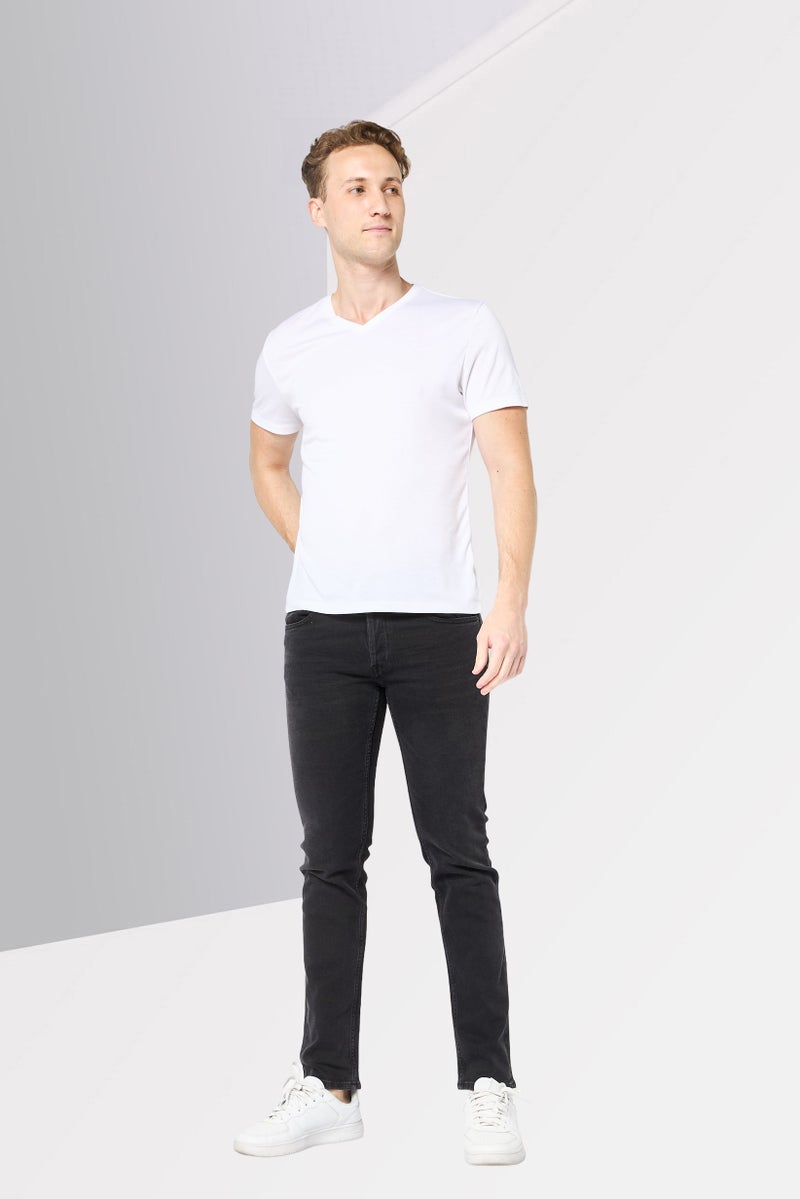 Replay جينز رجالي بقصة مستقيمة، مغسول وقابل للتمدد، أسود - Image 2