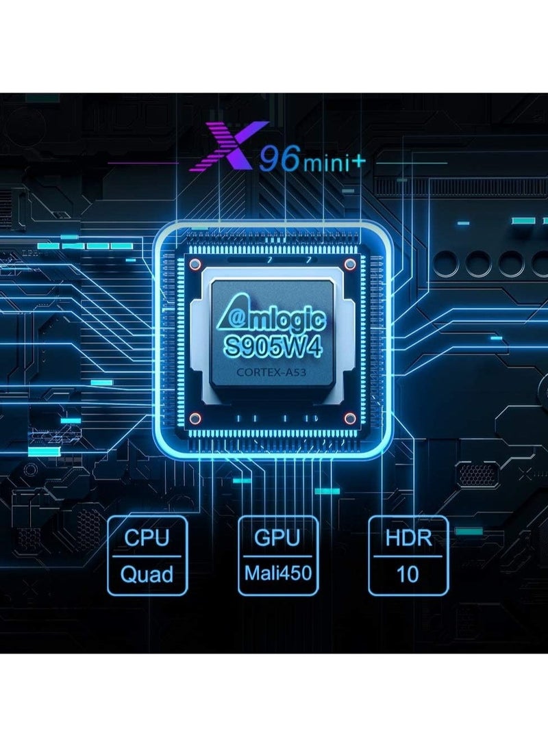 X96 صندوق التلفاز X96 Mini Plus – أندرويد 9.0، معالج Amlogic S905W4 رباعي النواة، واي فاي مزدوج 5G، دعم 4K و 6K، H.265، جوجل ويوتيوب، 2GB RAM + 16GB ROM، جهاز بث HDMI 2.0 – مشغل وسائط نهائي - Image 3