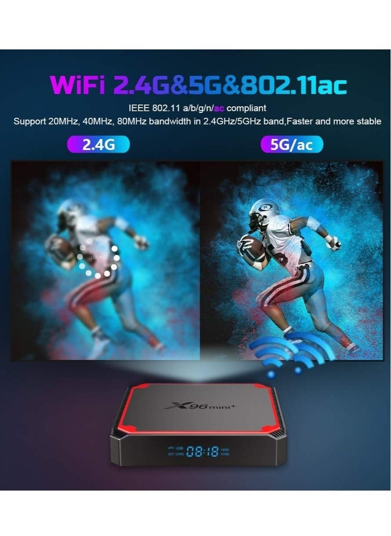 X96 صندوق التلفاز X96 Mini Plus – أندرويد 9.0، معالج Amlogic S905W4 رباعي النواة، واي فاي مزدوج 5G، دعم 4K و 6K، H.265، جوجل ويوتيوب، 2GB RAM + 16GB ROM، جهاز بث HDMI 2.0 – مشغل وسائط نهائي - Image 4