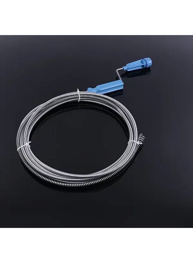 Hand Crank Pipe Unclogger 45 Inch Steel Wire Multifunctional Drain Cleaner Tool - Image 1