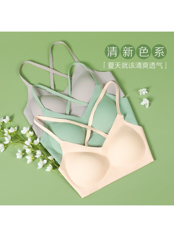 Red Bean Women'S Padded Camisole With Cross Back, Short Sleeveless Top, Silk-Like Undershirt - Image 3