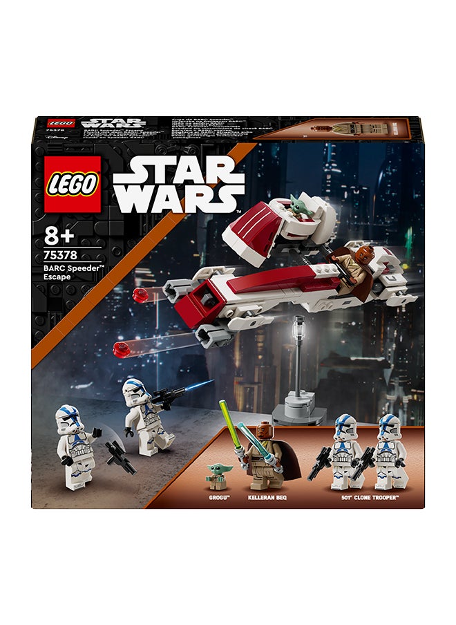 LEGO 75378 Star Wars: The Mandalorian Barc Speeder Escape, Building Set For Kids, Buildable Toy Bike With Sidecar, Includes Kelleran Beq And Grogu, Gift For Boys, Girls And Fans Aged 8 Plus (221 Pieces)  - Image 1