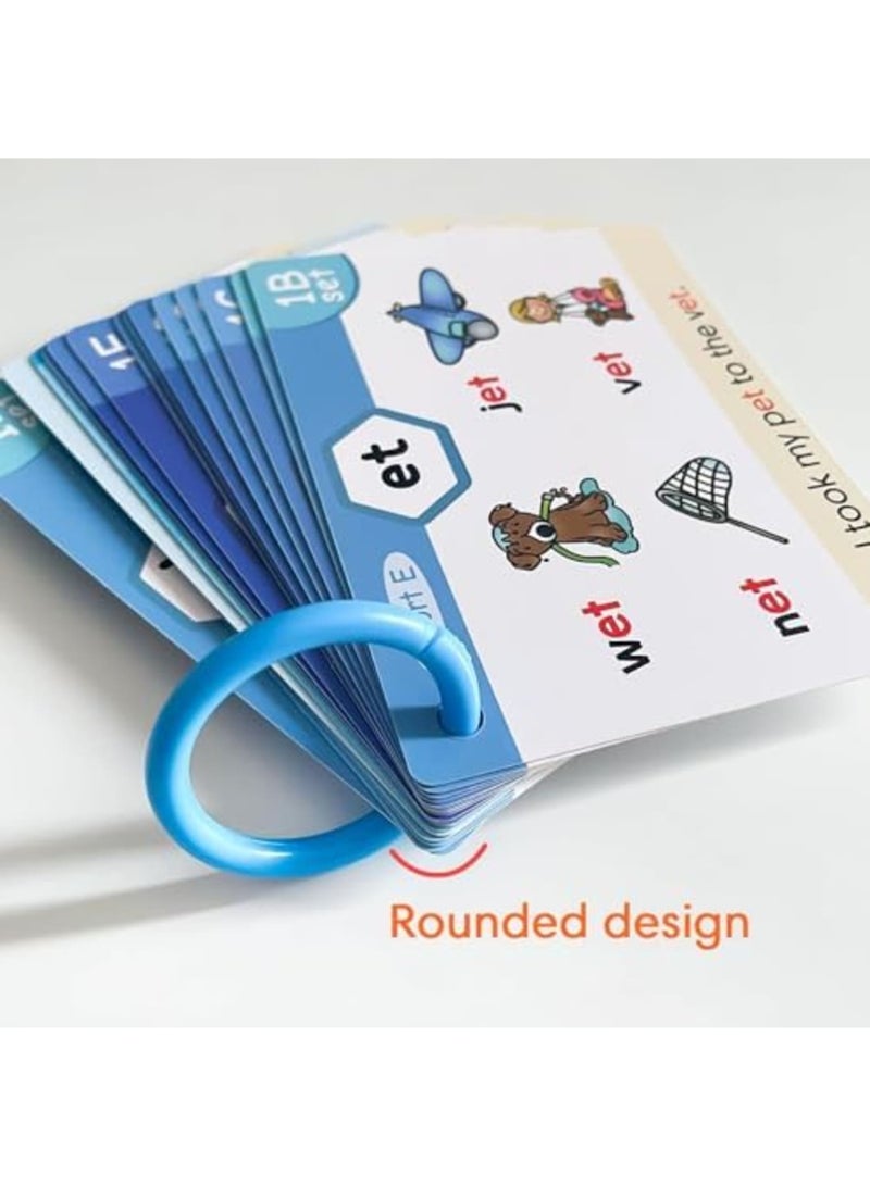 SYOSI English Phonics Flash Cards Set, 20 Phonic Stages Cards, Interactive Reading Learning Kit with Digraphs, CVC Words, Blends, and Long Vowel Sounds, Educational Games for Ages 4-8 - Image 3